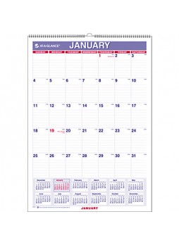 At-A-Glance PM22816 Recycled Monthly Wall Calendar, Each